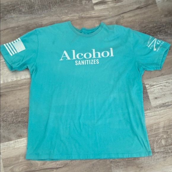Grunt Style Other - Grunt Style Alcohol Sanitizes Graphic Tee - Teal Men's T-Shirt
